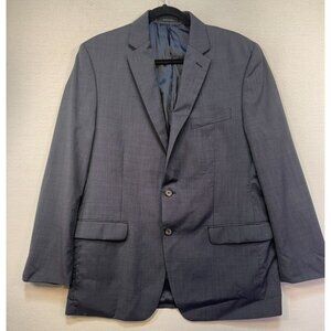 Lauren Ralph Lauren Mens Preppy Career Wool Suit Jacket Blazer 42R Blue Gray